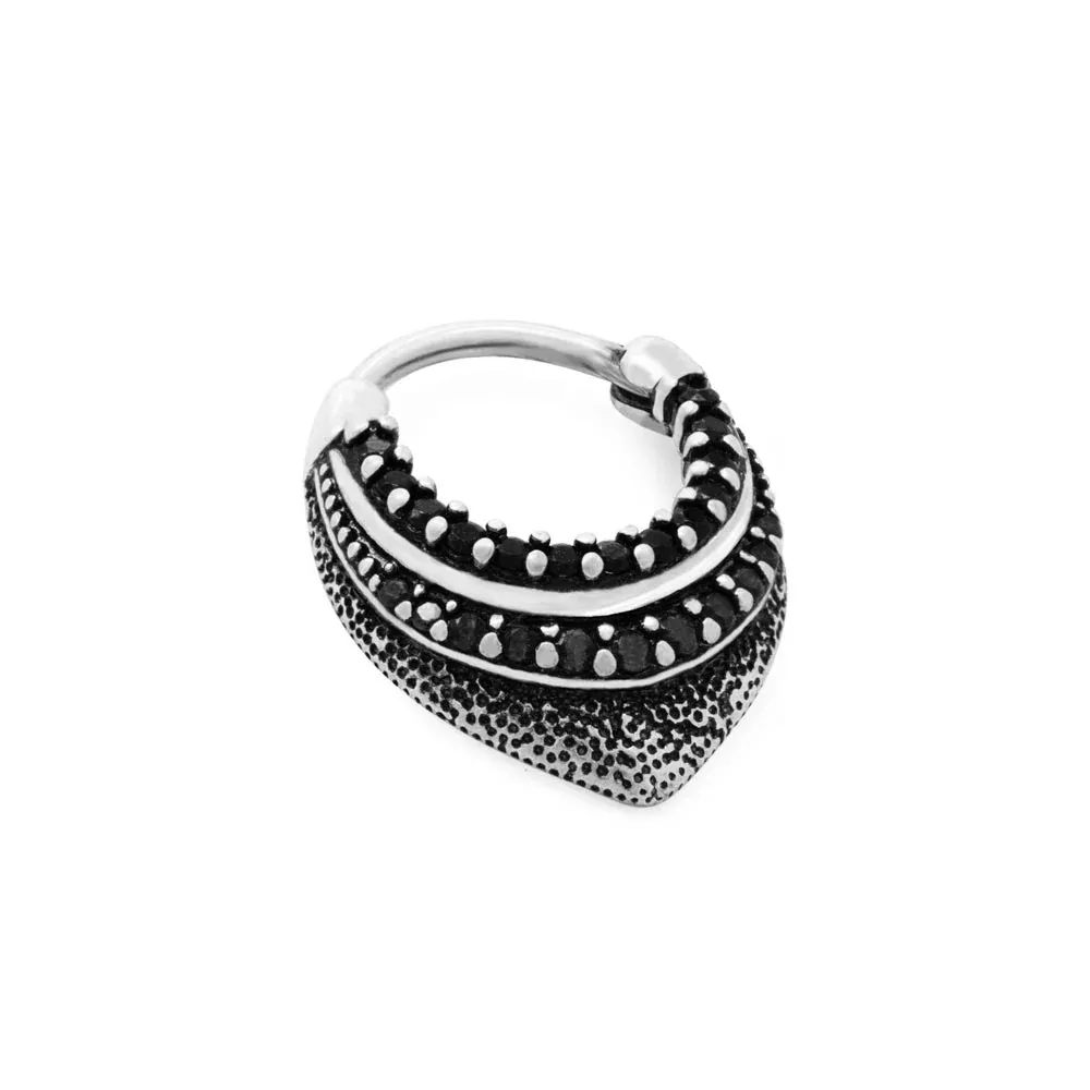 16g Black and Smoke Jewels Tiered Septum Clicker