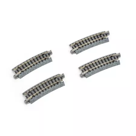249mm 9-3/4" Radius Curve 15-Degree Unitrack (4) N Scale KAT20101