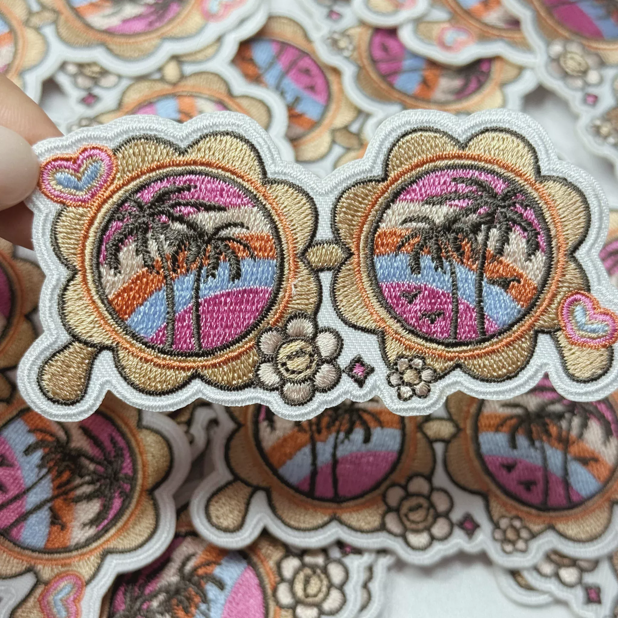 3.5" Groovy Sunglasses -Embroidered Hat Patch