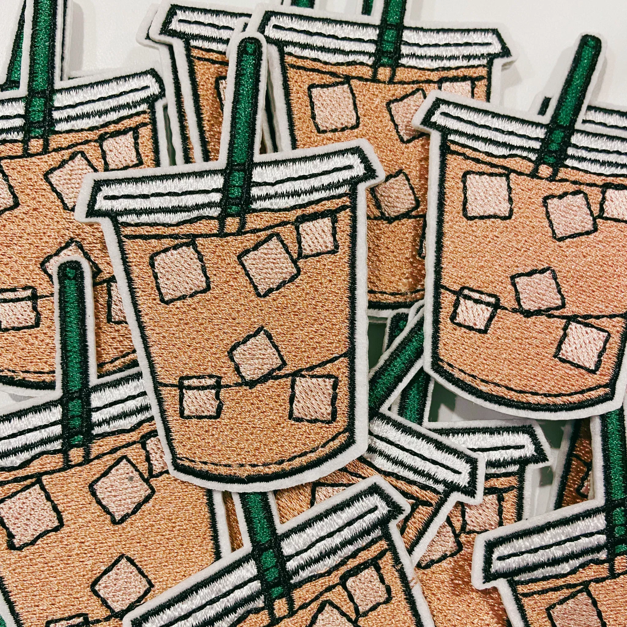 3.5" Iced Coffee-Embroidered Hat Patch