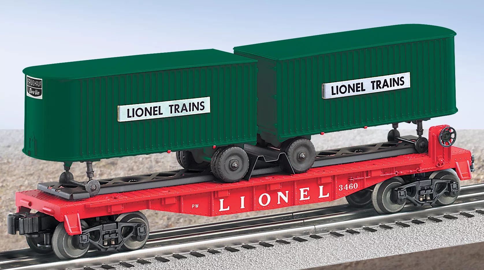 #3460 Lionel Lines O27 Flatcar with Piggyback Trailers