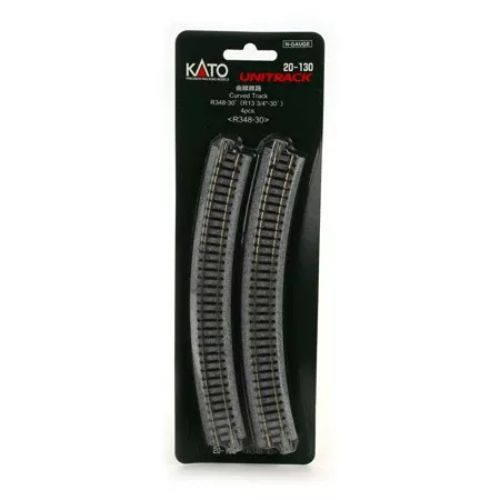 348mm 13-3/4" Radius Curve 30-Degree Unitrack (4) N Scale 381-20130