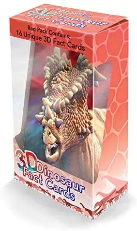 3D Lenticular Dinosaur Fact Cards - Red