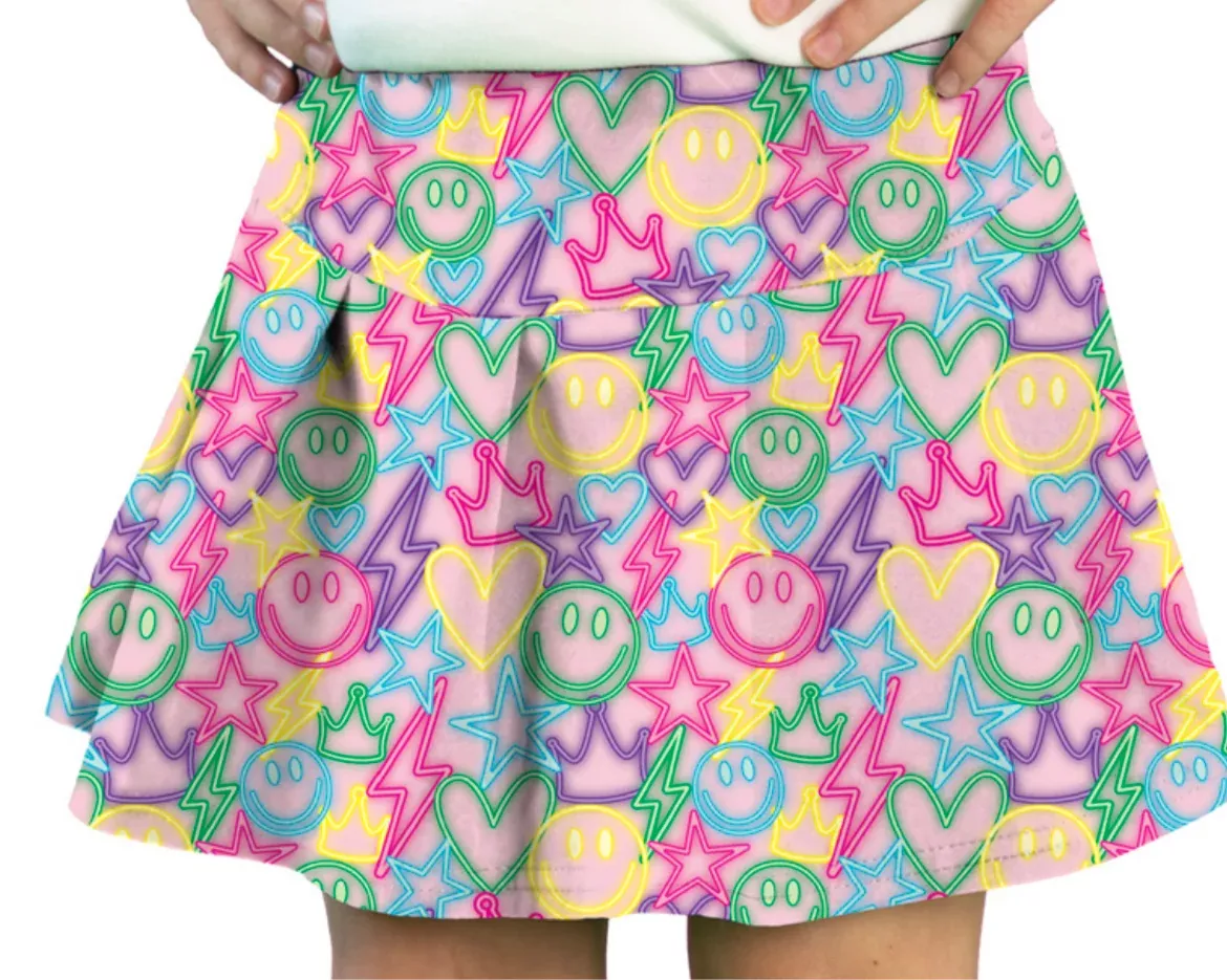 Azarhia Athleisure Happy Neon Tennis Skirt