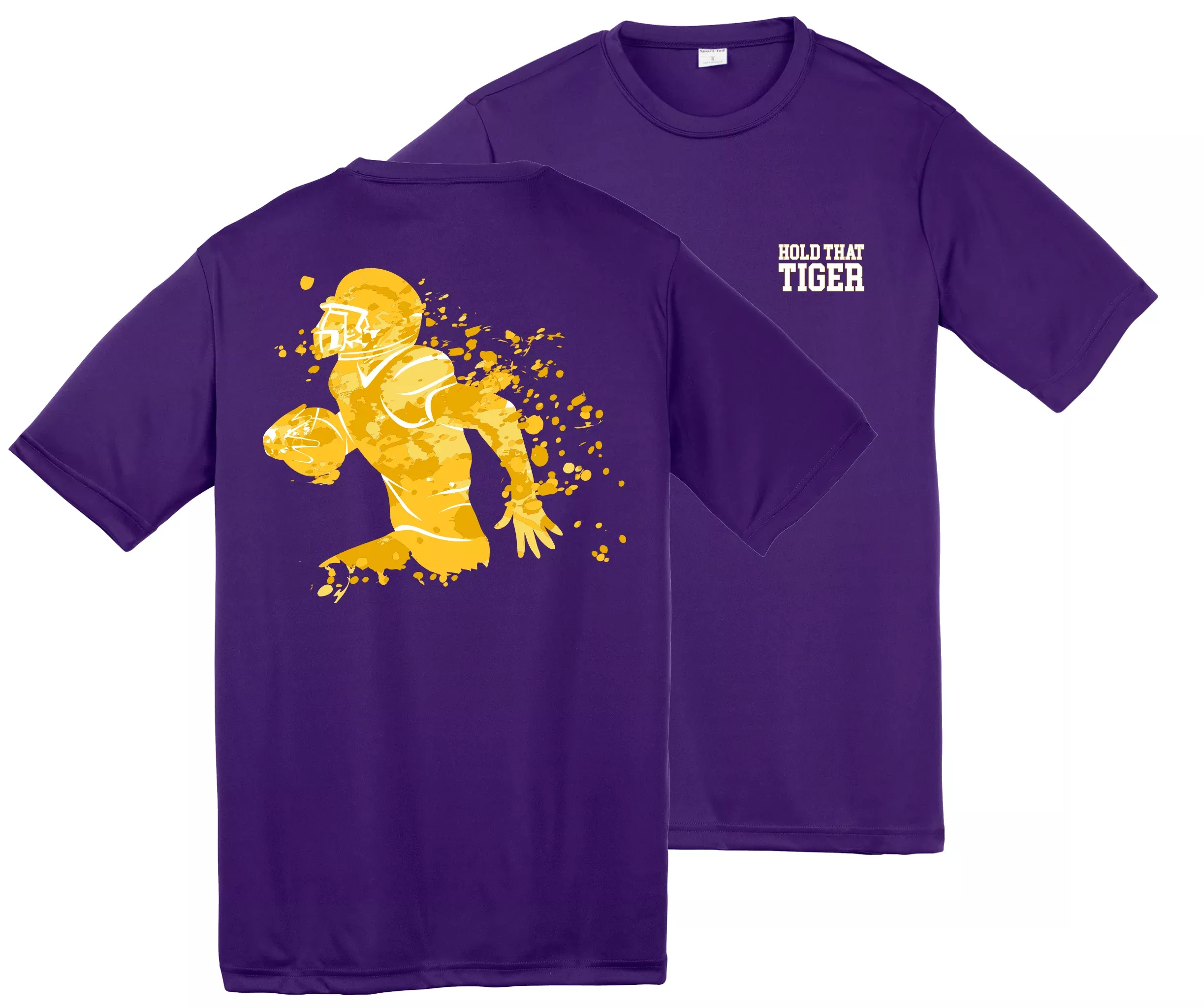 Azarhia Purple Dri-Fit Athletic Football Player T-Shirt