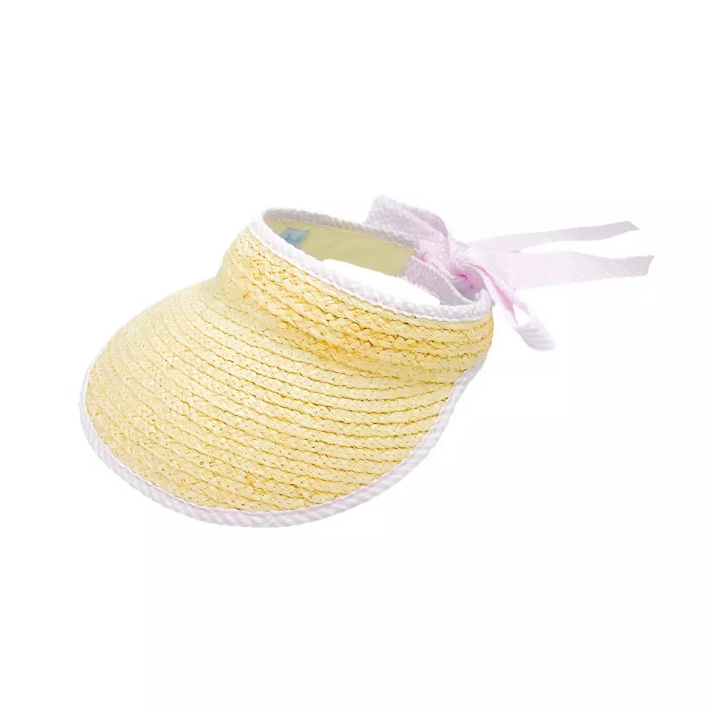 Bits & Bows Sconset Straw Visor - Pink