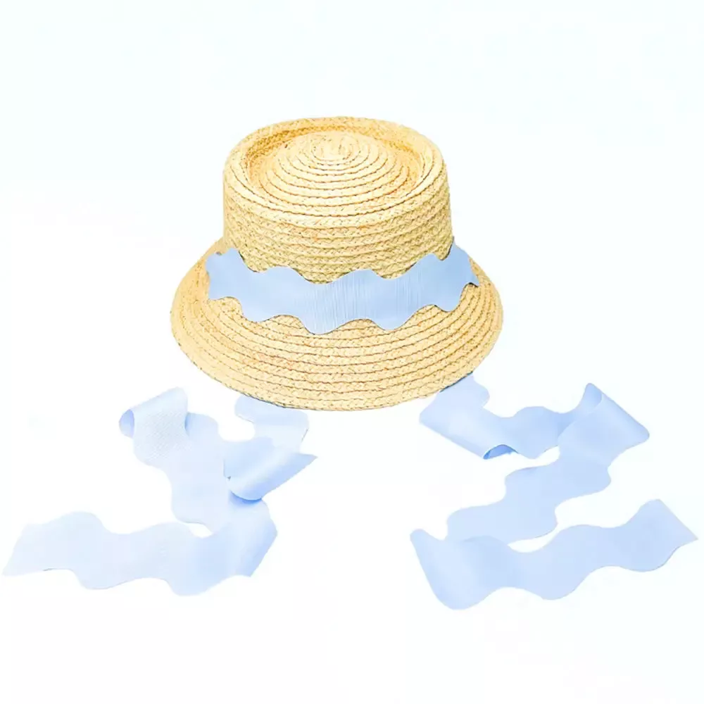 Bits & Bows Straw Harbour Hat - Blue