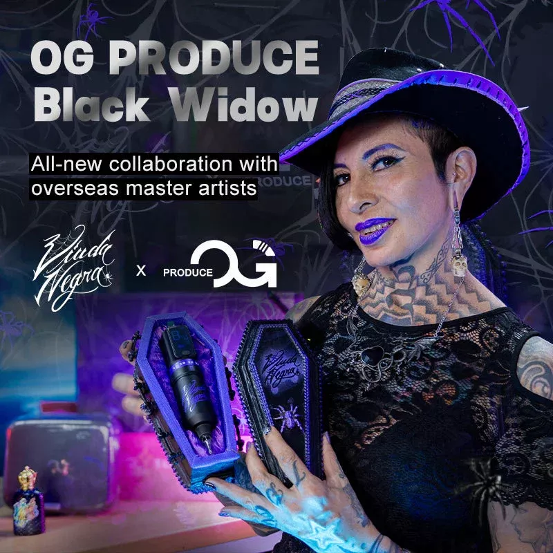 Black Widow Wireless Tattoo Pen Machine - Purple/Spider