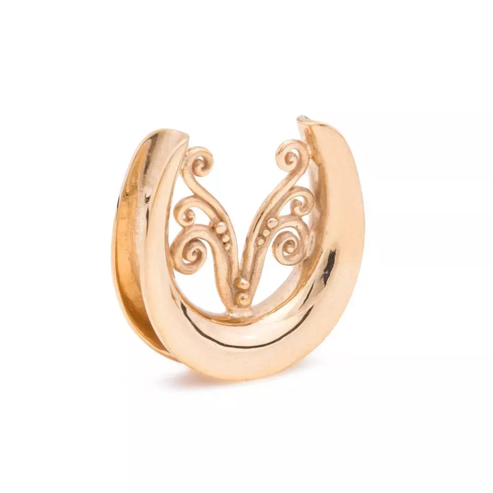 Gold Plated Fiddlehead Flourish Saddle Plug — Price Per 1