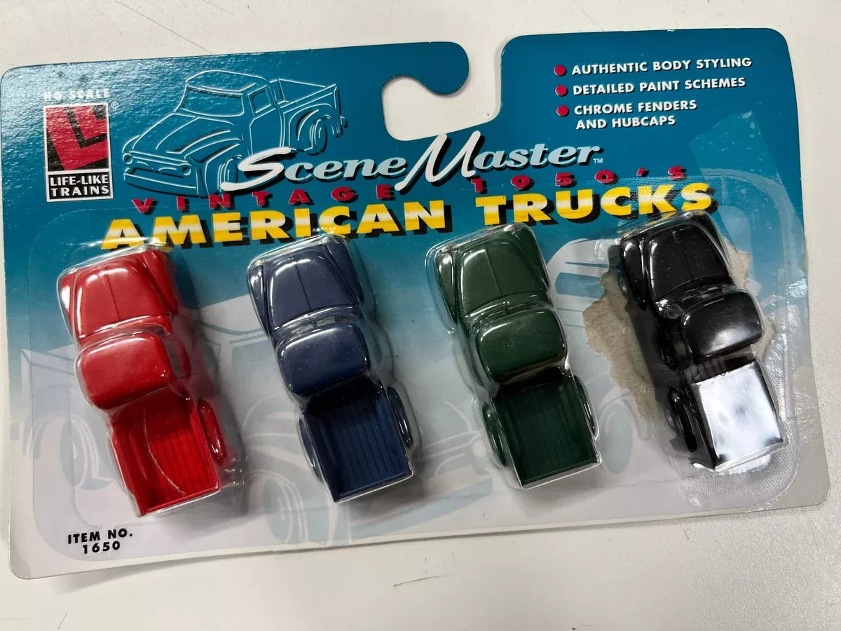 Lifelike trains 1650 Scenemaster Vintage 1950s American trucks 4 packHO SCALE