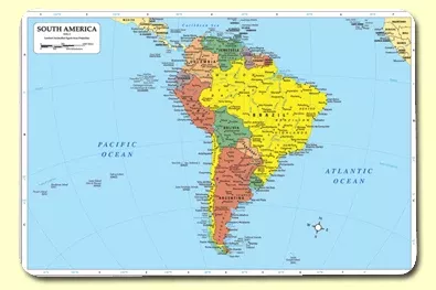 Map of South America Placemat