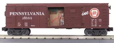 MTH Railking 30-7465 Pennsylvania Operating Box Car w/Signal Man - PRR Car28669 O SCALE Like New