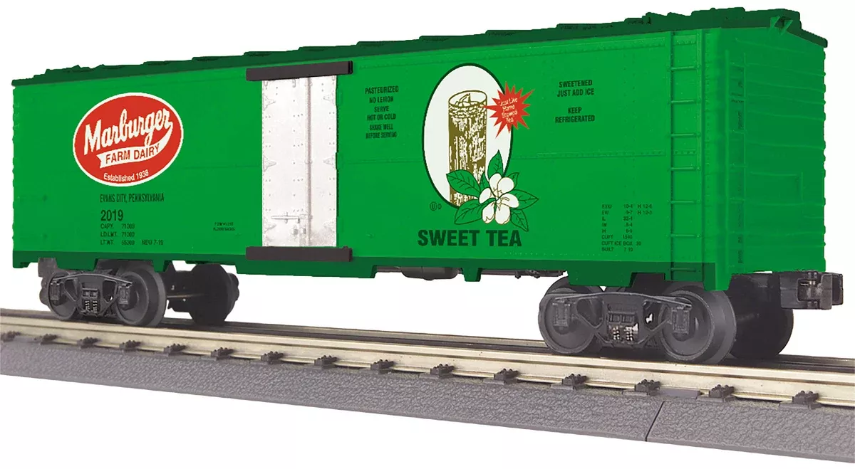 MTH Railking 30-78213 Marburger Dairy Sweet Tea Modern Reefer Car #2019. O SCALE NEW