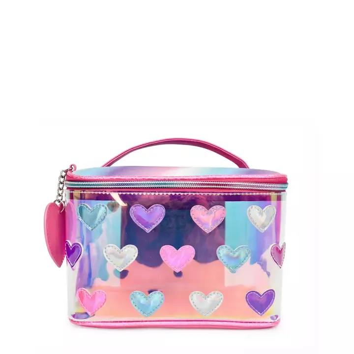 OMG! Accessories Berry Heart Clear Train Case