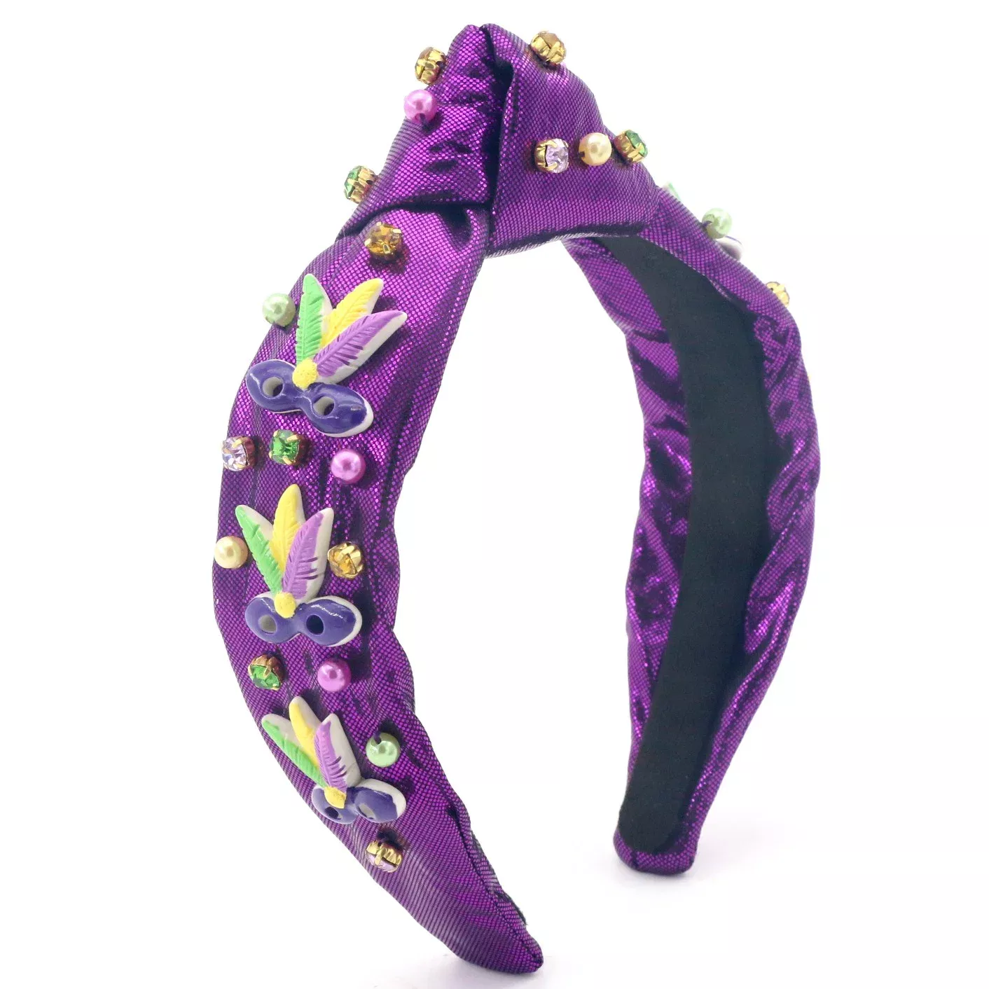 Poppyland Knotted Headband- Mardi Gras Mask