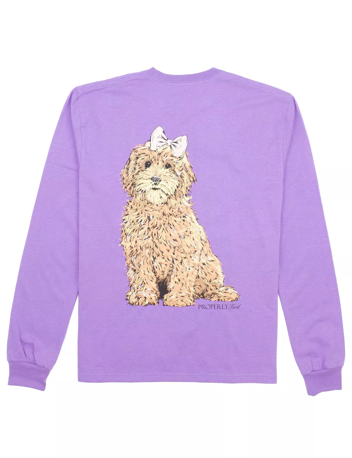 Properly Tied Girls Goldendoodle L/S Light Purple Shirt