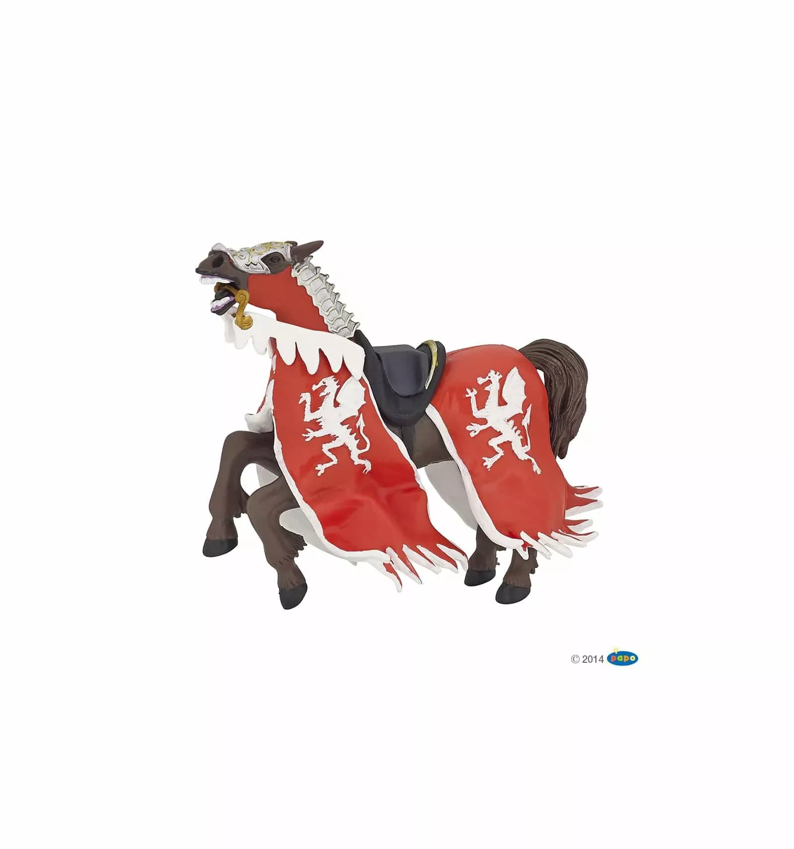 Red Dragon King Horse Figure