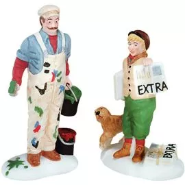 Retired Department 56 58966 City Professions -House Painter & Newspaper Boy Dept 56