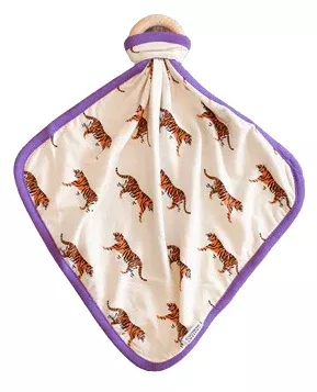 Southern Slumber Tiger Bamboo Lovey w/ Wooden Ring