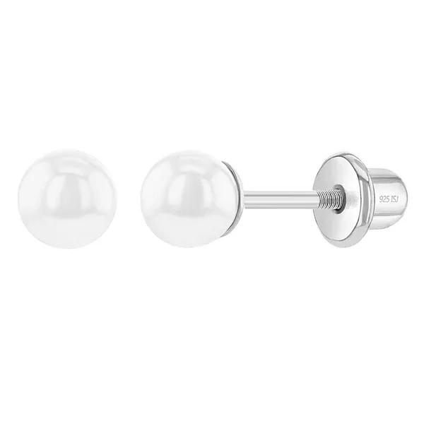 SS Classic Freshwater Cultured Pearl Screw Back Earrings