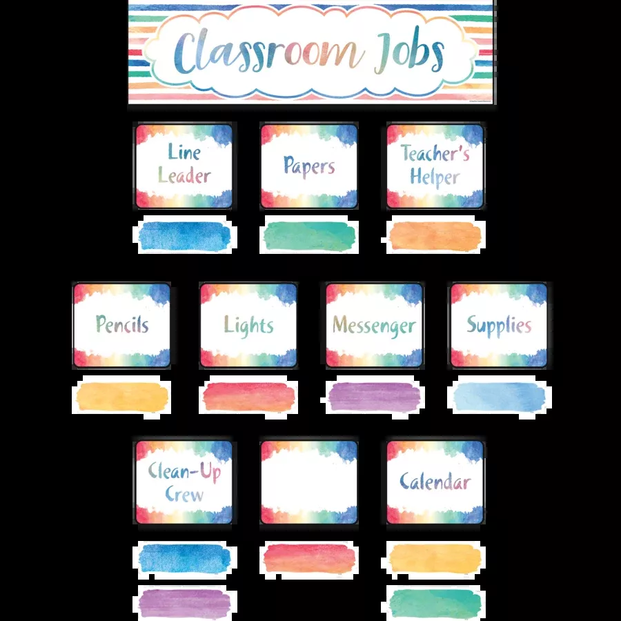 WATERCOLOR CLASSROOM JOBS