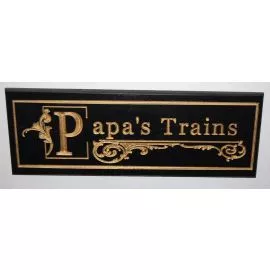 Wooden Papa's Trains Black & Gold