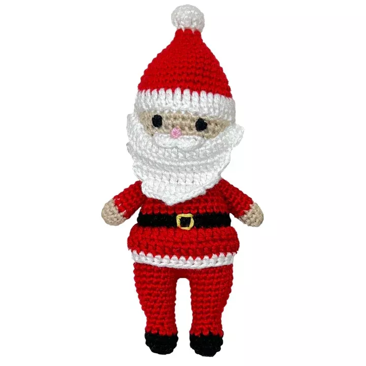 Zubels 5" Santa Claus Bamboo Crochet Rattle (Standing)